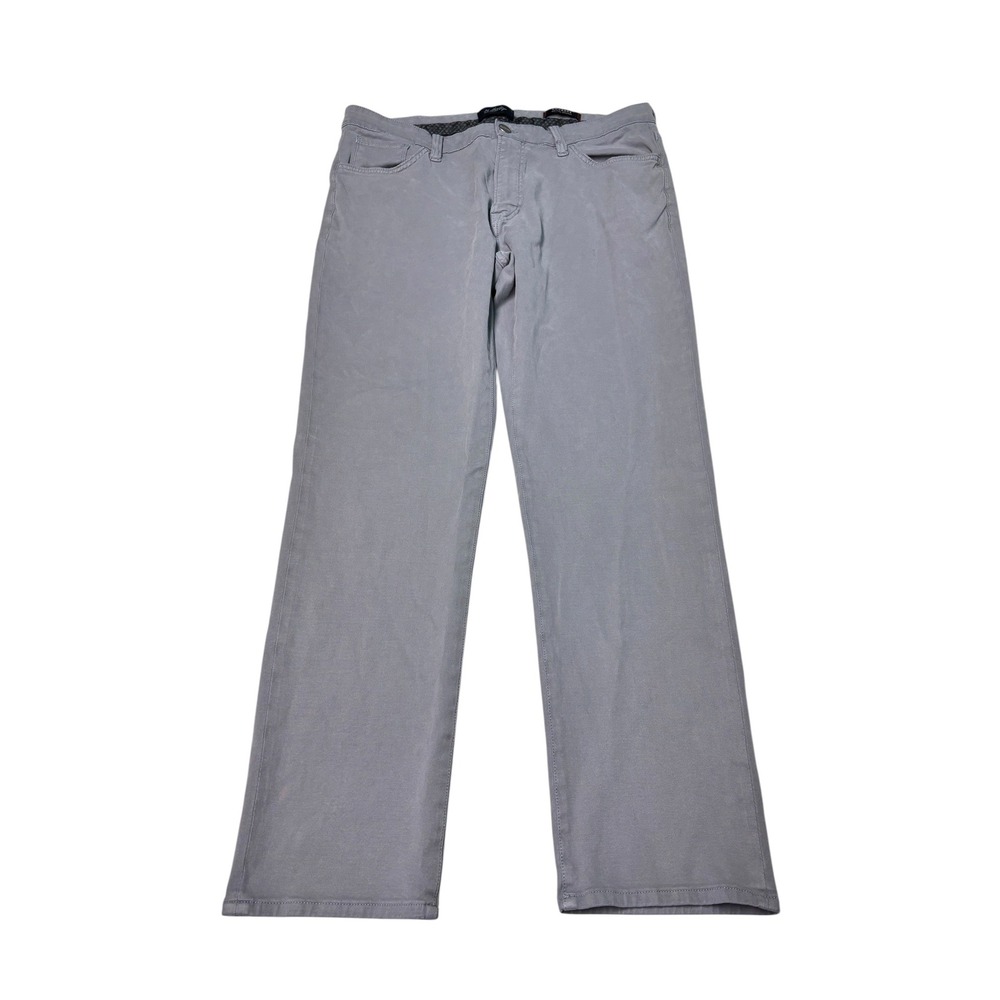 34 Heritage Courage Mid-Rise Straight Leg Pants Grey Mens 35x32 Tencel Blend
